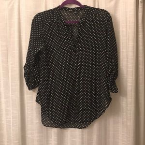 Black and white polka dot dress shirt